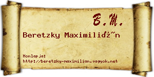 Beretzky Maximilián névjegykártya